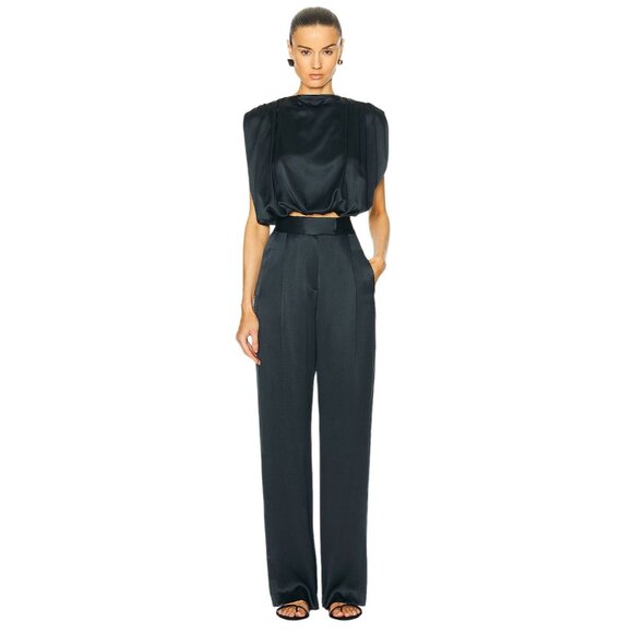 The Sei Wide Leg Trousers in Ink 2 New Womens Silk Pants - Picture 1 of 13